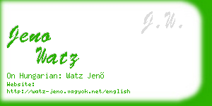 jeno watz business card
